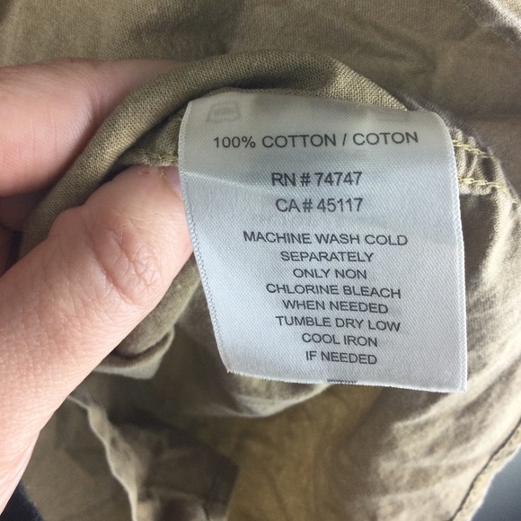 Redhead Tan Cotton Seam Detailed Long Sleeve Button Up Cargo Shirt Size Large - Picture 9 of 9